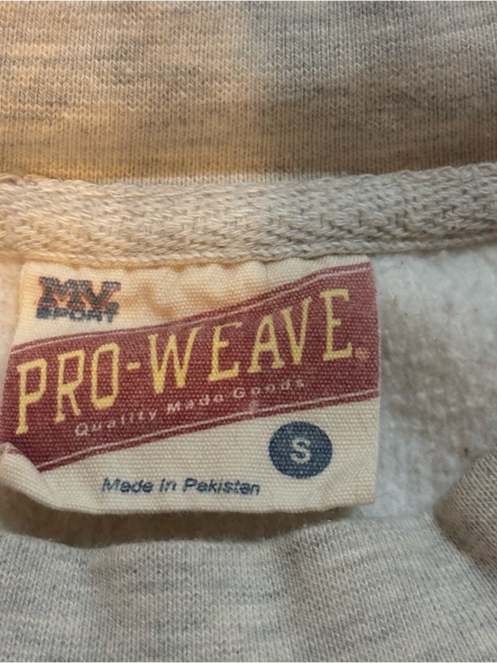 MV Sport Harvard Crewneck Sweatshirt - Light Gray with Maroon Lettering - Picture 3 of 3